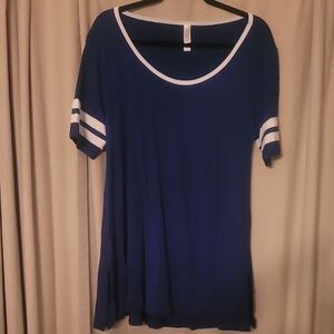 LuLaRoe Royal Blue Short Sleeve Tee with White Trim